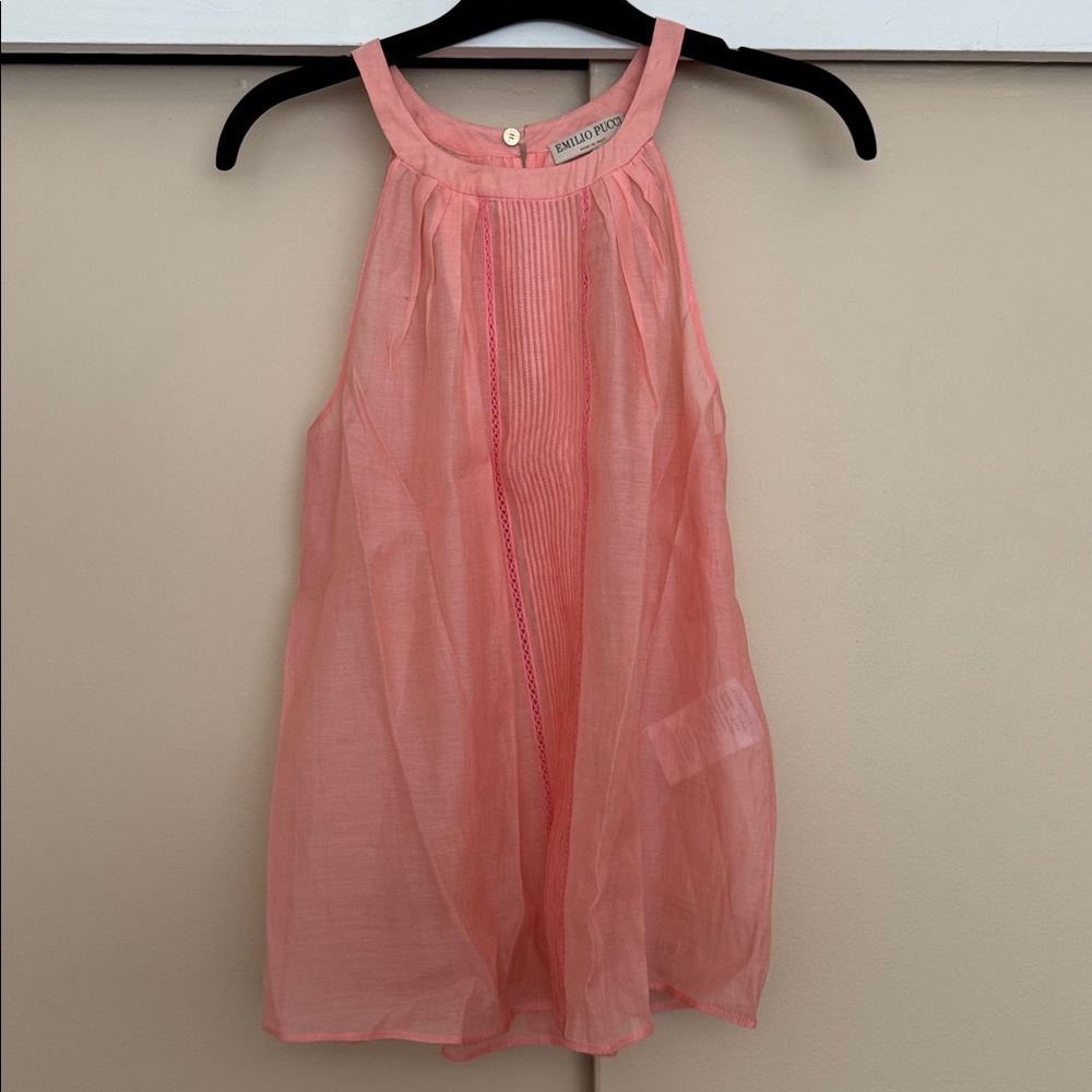 Emilio Pucci Coral Sleeveless Blouse